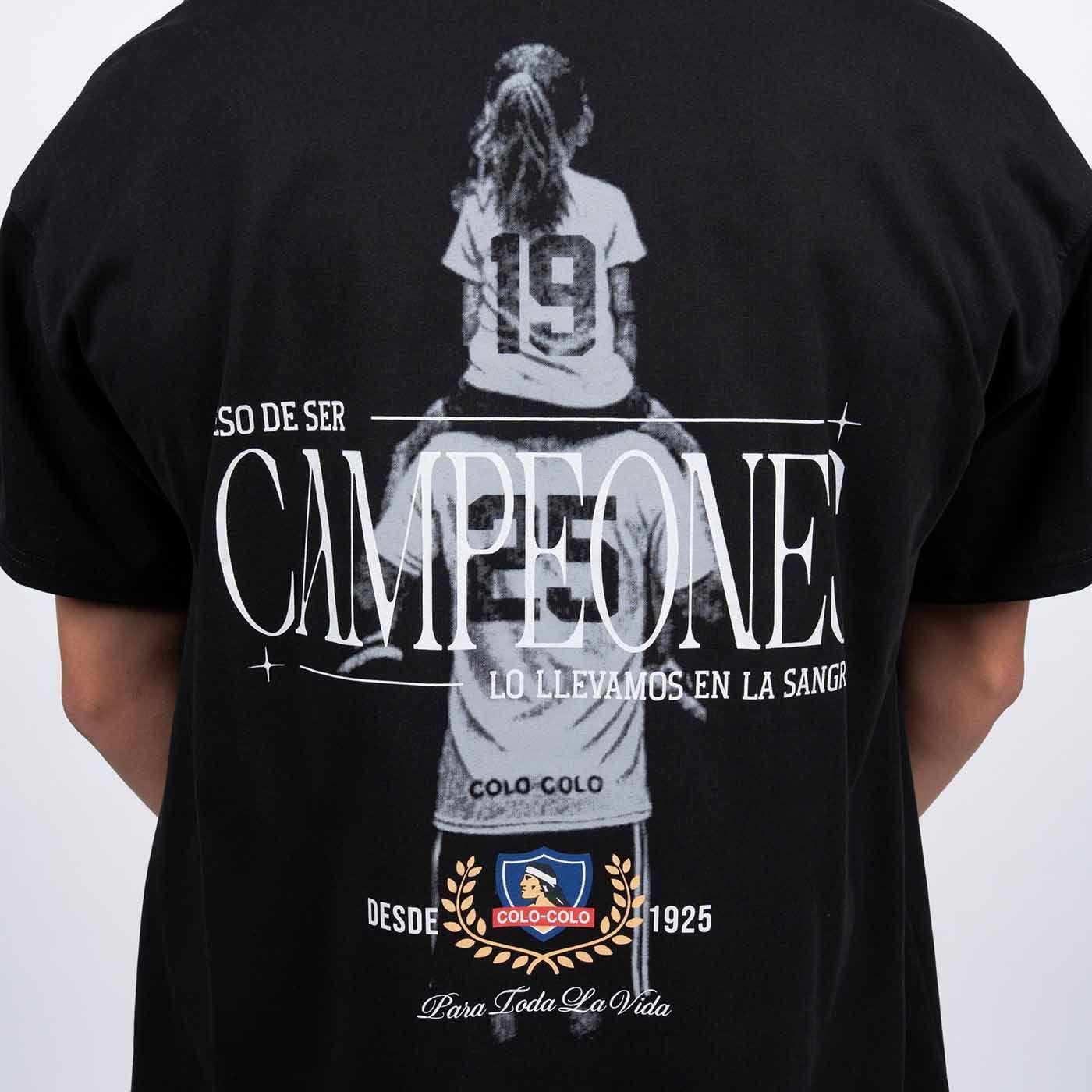 Polera Hombre Colo Colo Oversize "CAMPEONES" Negro-3