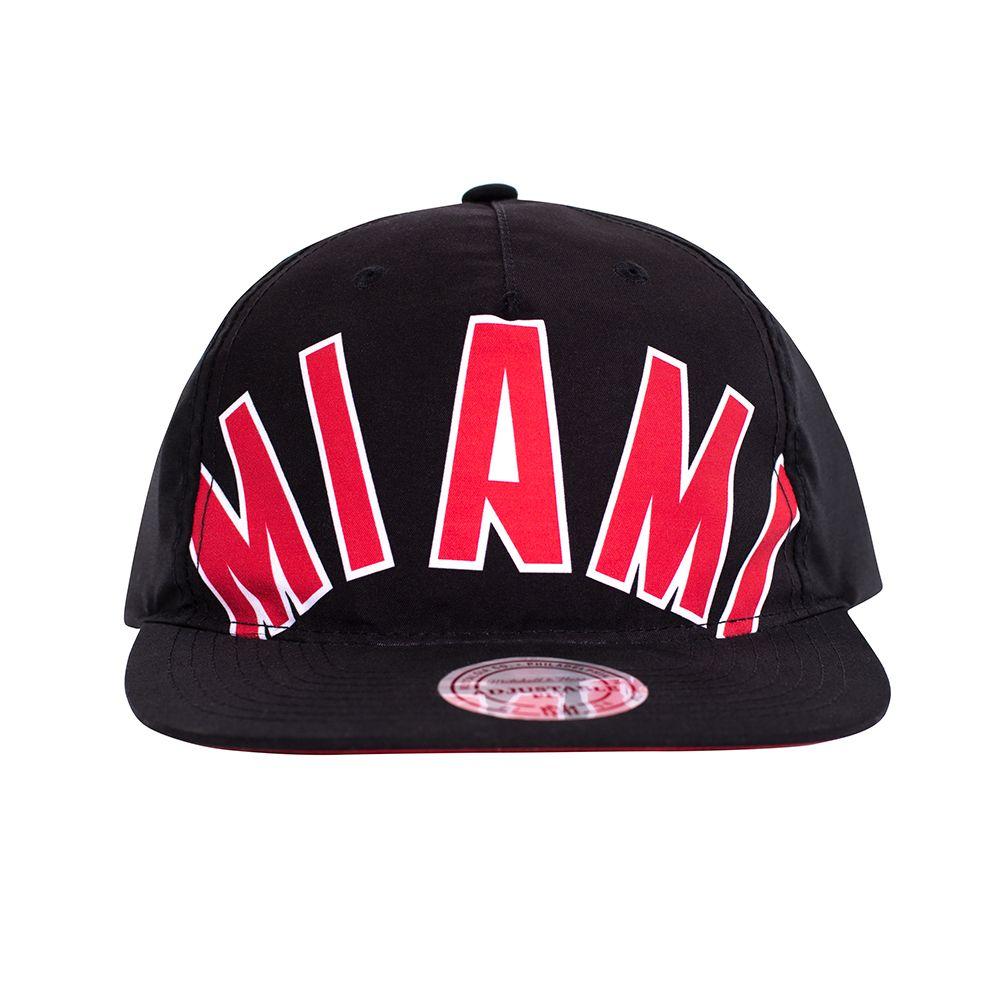 Gorro Miami Heat Visera Plana Negro Mitchell and Ness-0