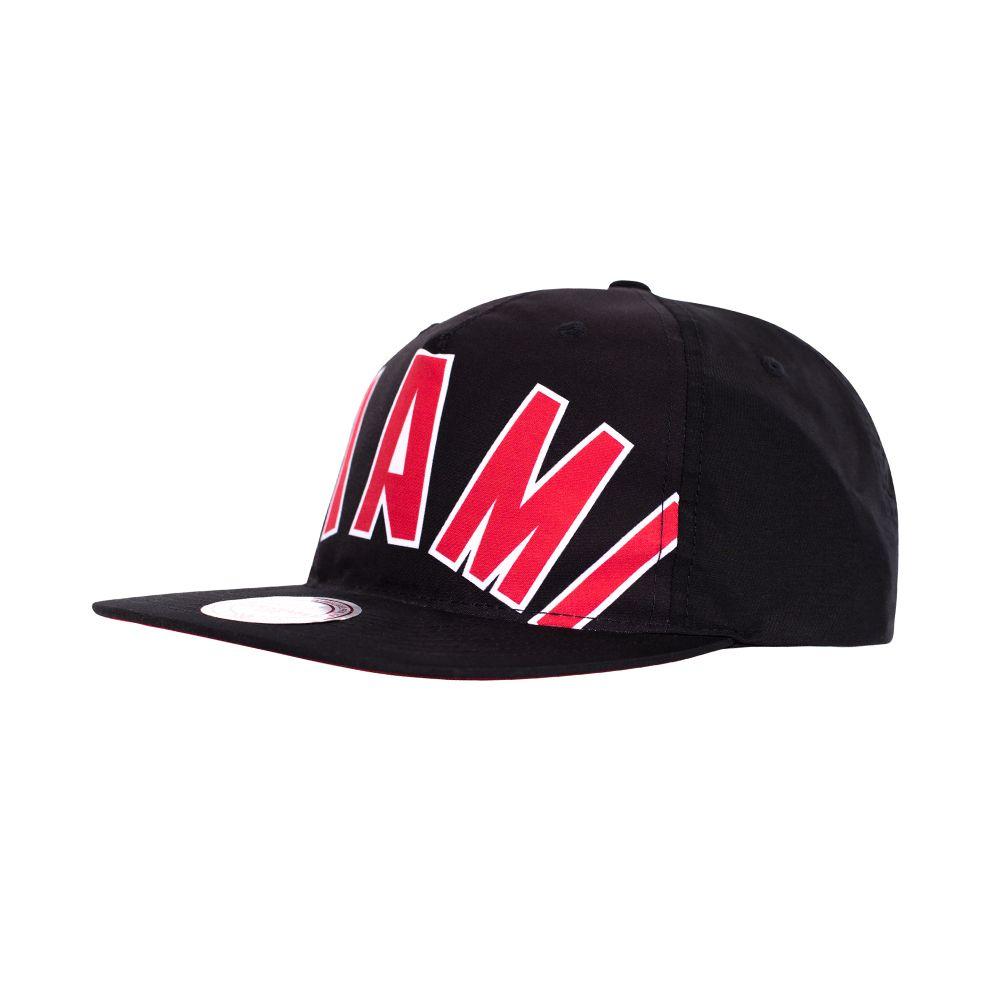 Gorro Miami Heat Visera Plana Negro Mitchell and Ness-3