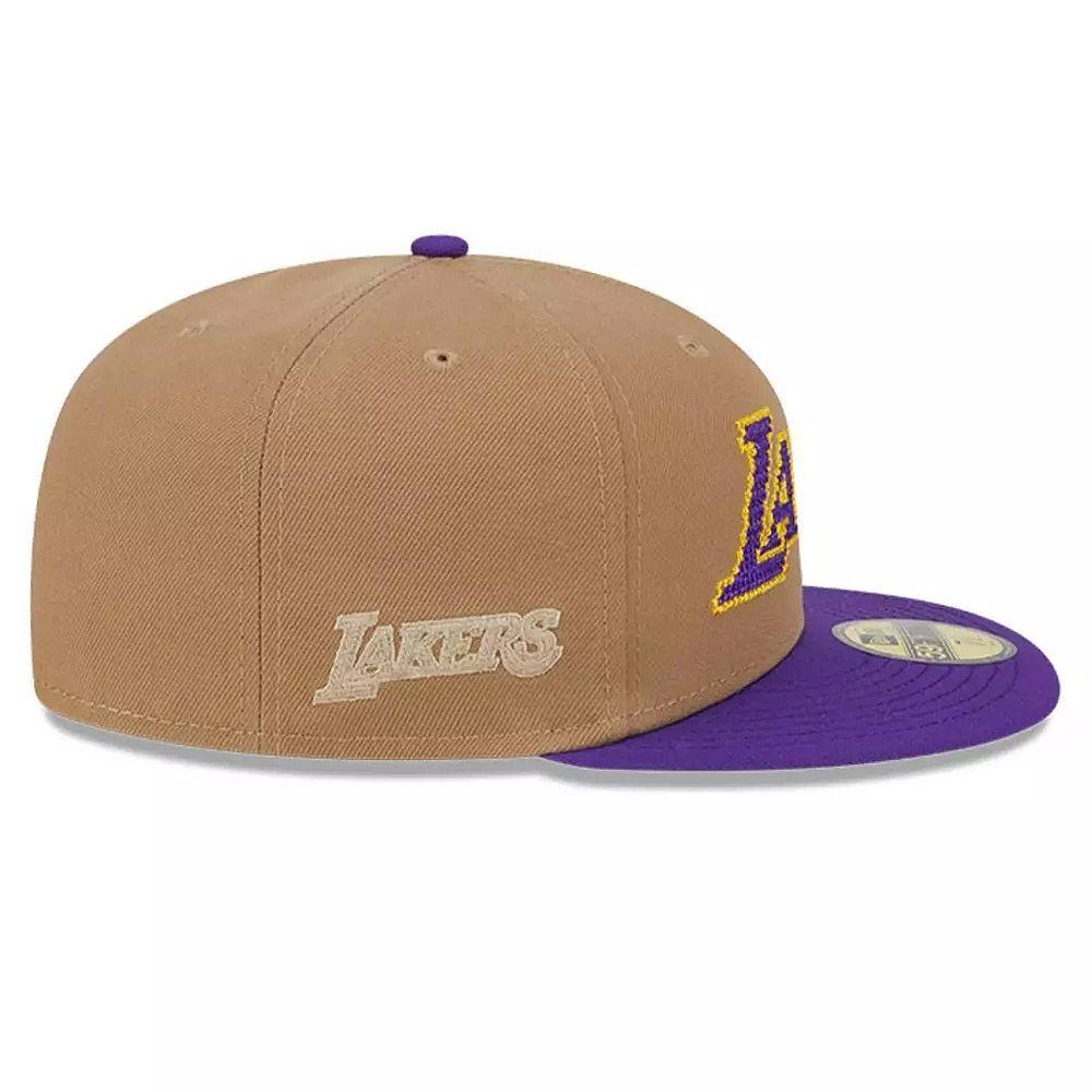 Jockey Gorra New Era 59Fifty Los Angeles Lakers NBA Classic Wordmark Beige-1