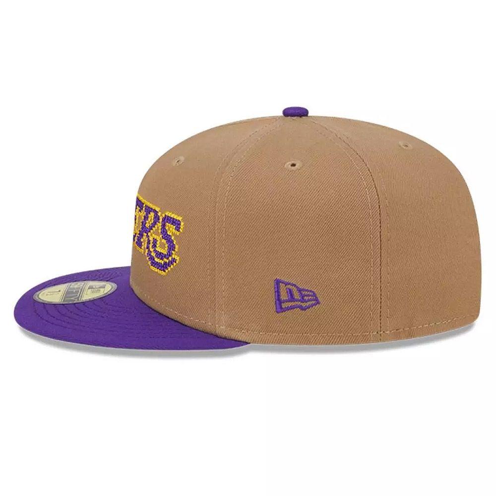 Jockey Gorra New Era 59Fifty Los Angeles Lakers NBA Classic Wordmark Beige-2