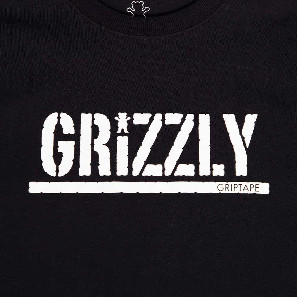 Polera Hombre Grizzly Griptape Print Script Logo Negro-1