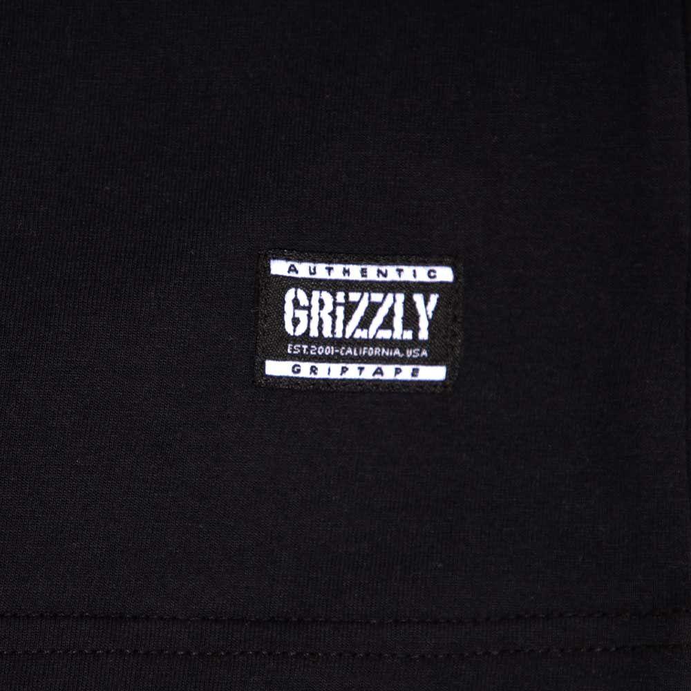 Polera Hombre Grizzly Griptape Print Script Logo Negro-2