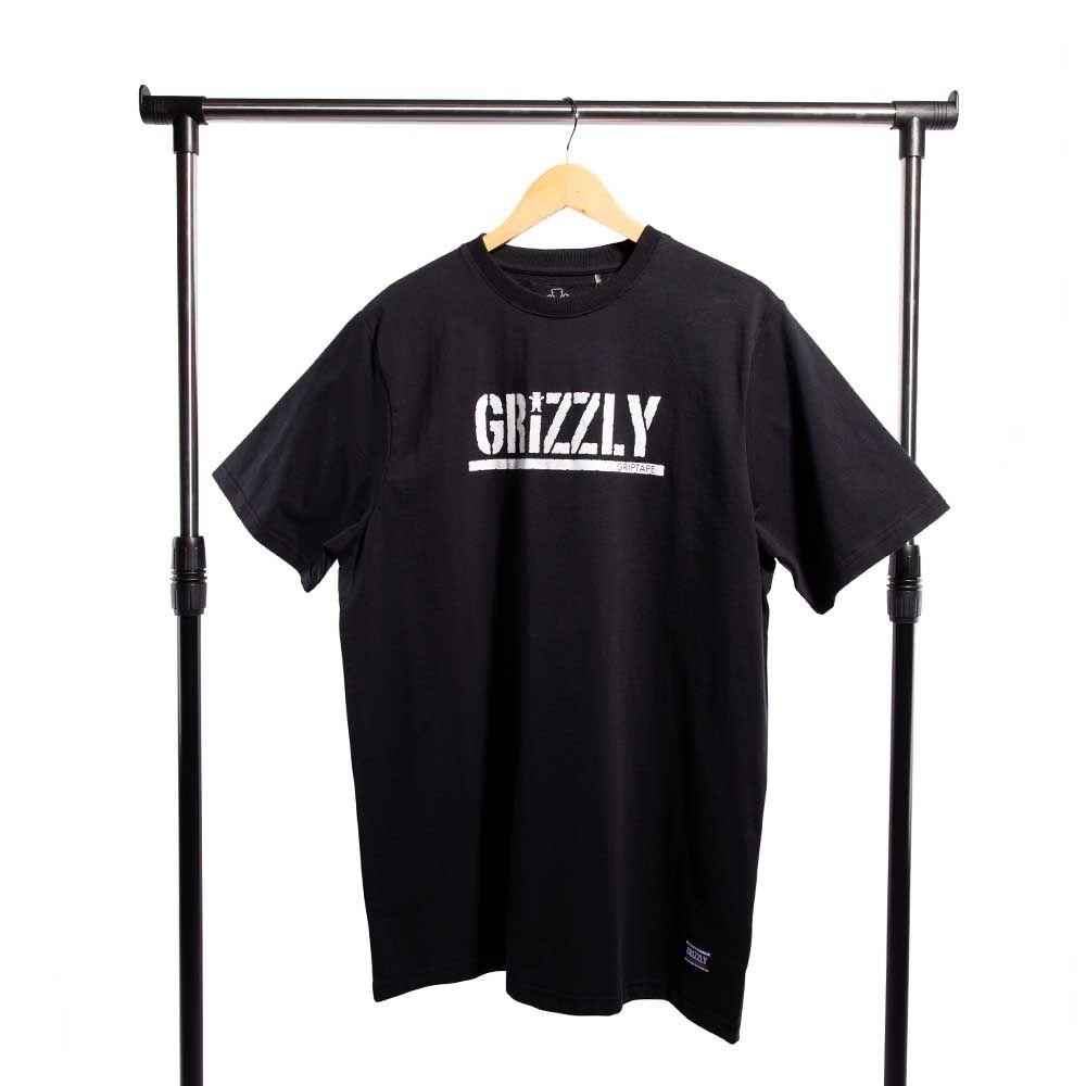 Polera Hombre Grizzly Griptape Print Script Logo Negro-3