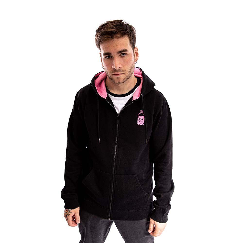 Polerón Full Zipper Death Formula Negro Rosa Jackass-0
