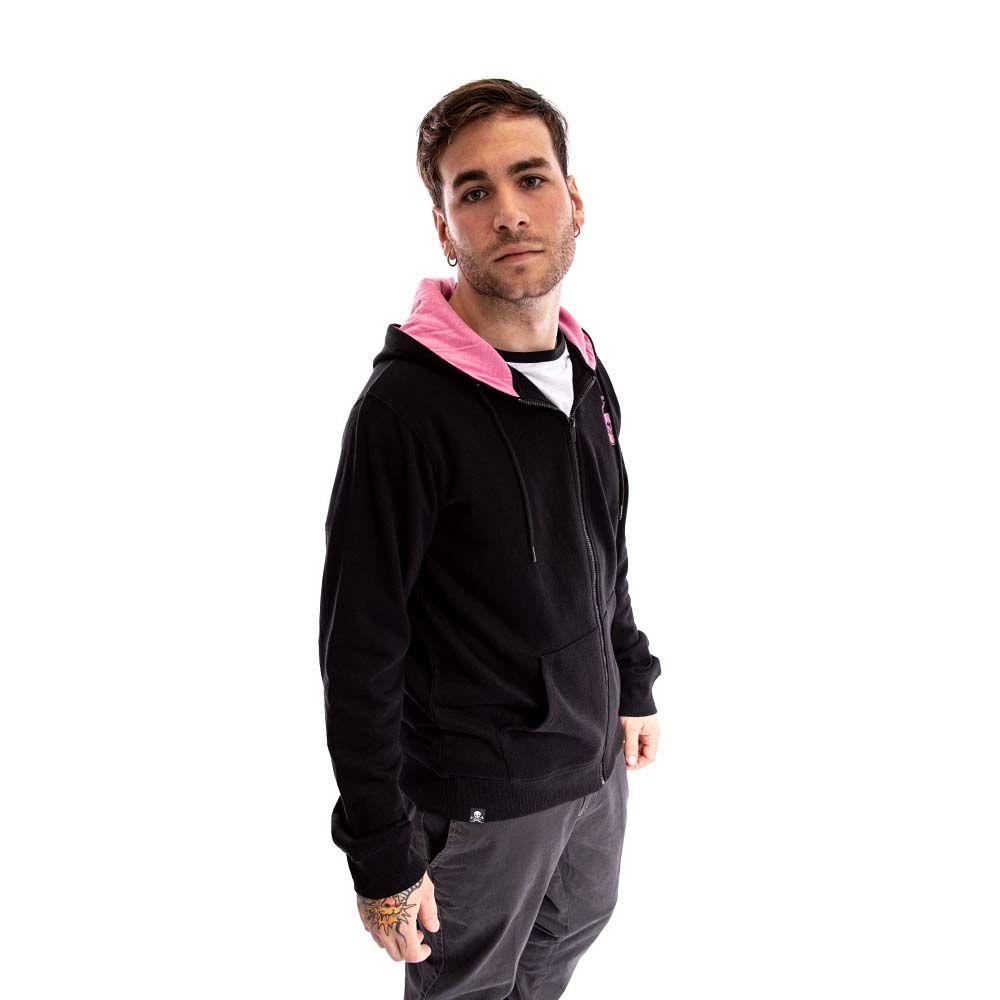 Polerón Full Zipper Death Formula Negro Rosa Jackass-2