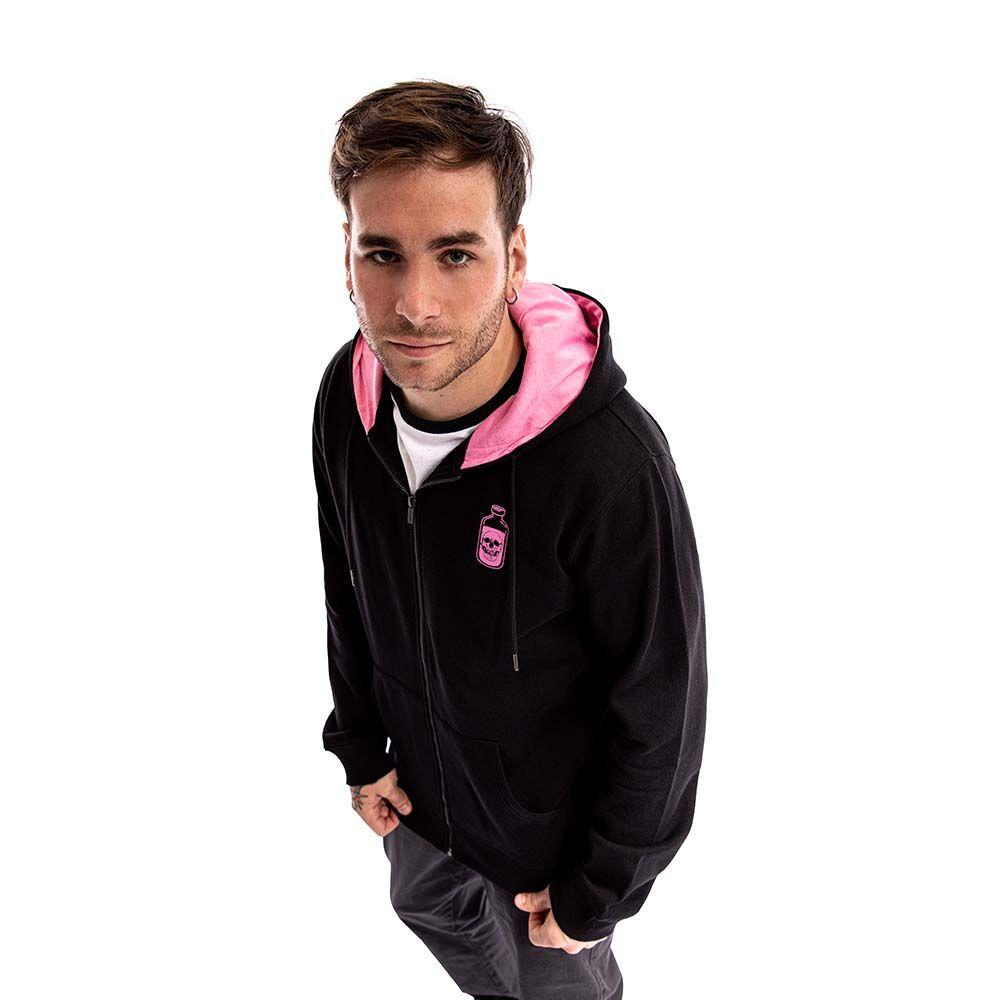 Polerón Full Zipper Death Formula Negro Rosa Jackass-3