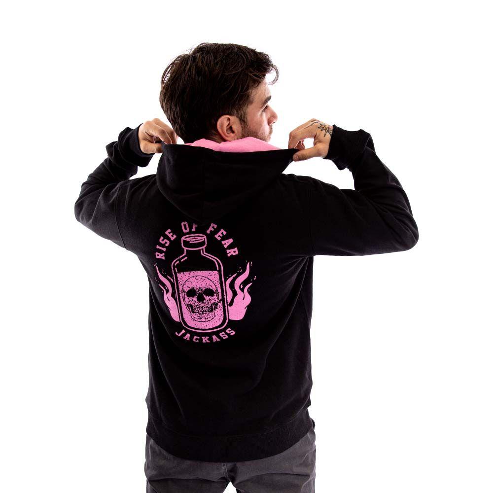 Polerón Full Zipper Death Formula Negro Rosa Jackass-5