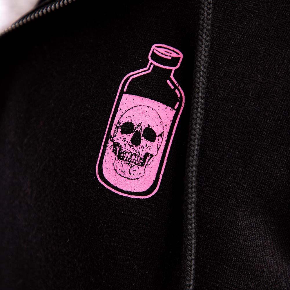 Polerón Full Zipper Death Formula Negro Rosa Jackass-7