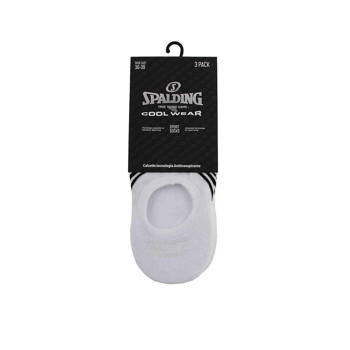 Tripack Calcetin Invisible Deportivo Unisex Blanco Spalding-2