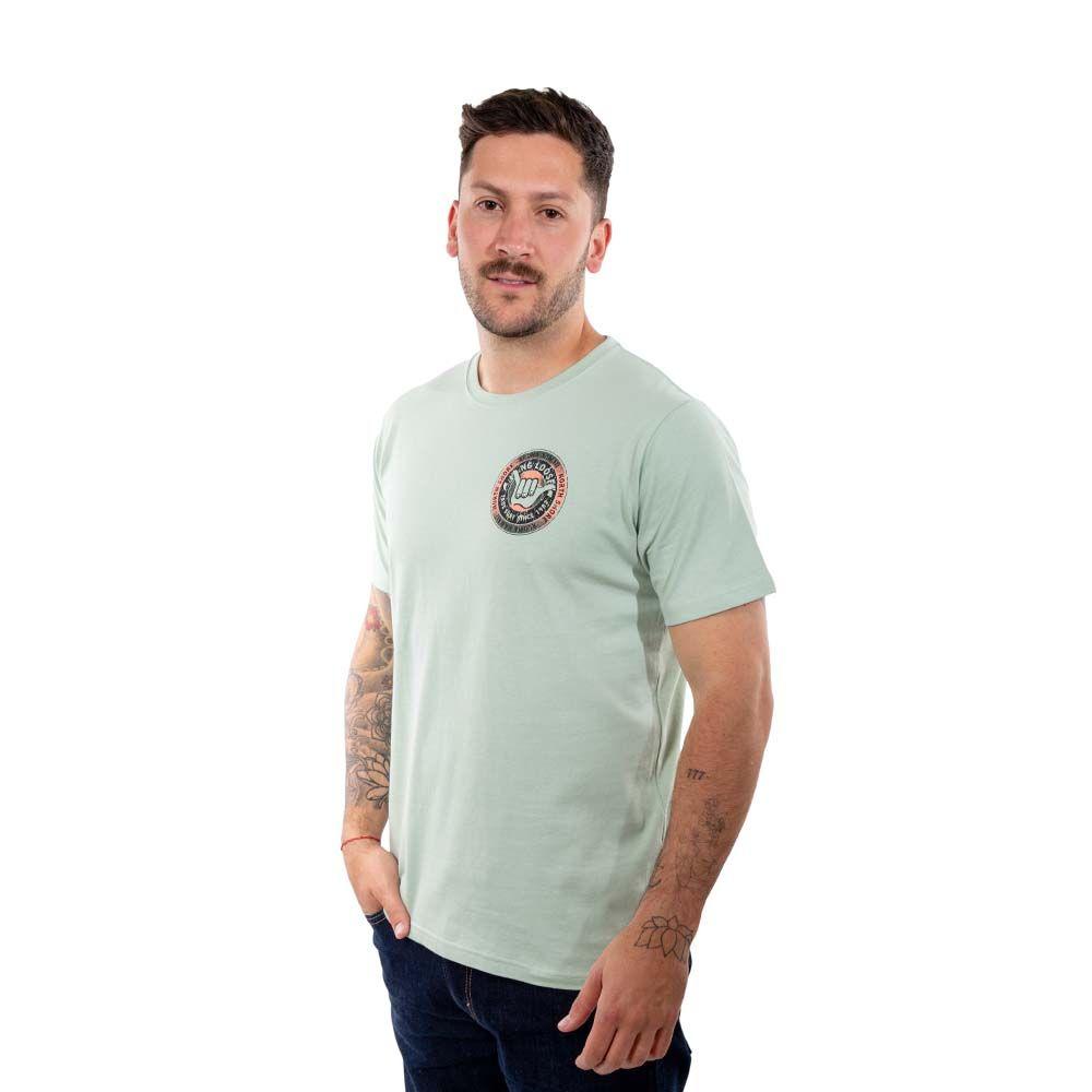 Polera Manga Corta Hombre Wax Verde Hang Loose-4