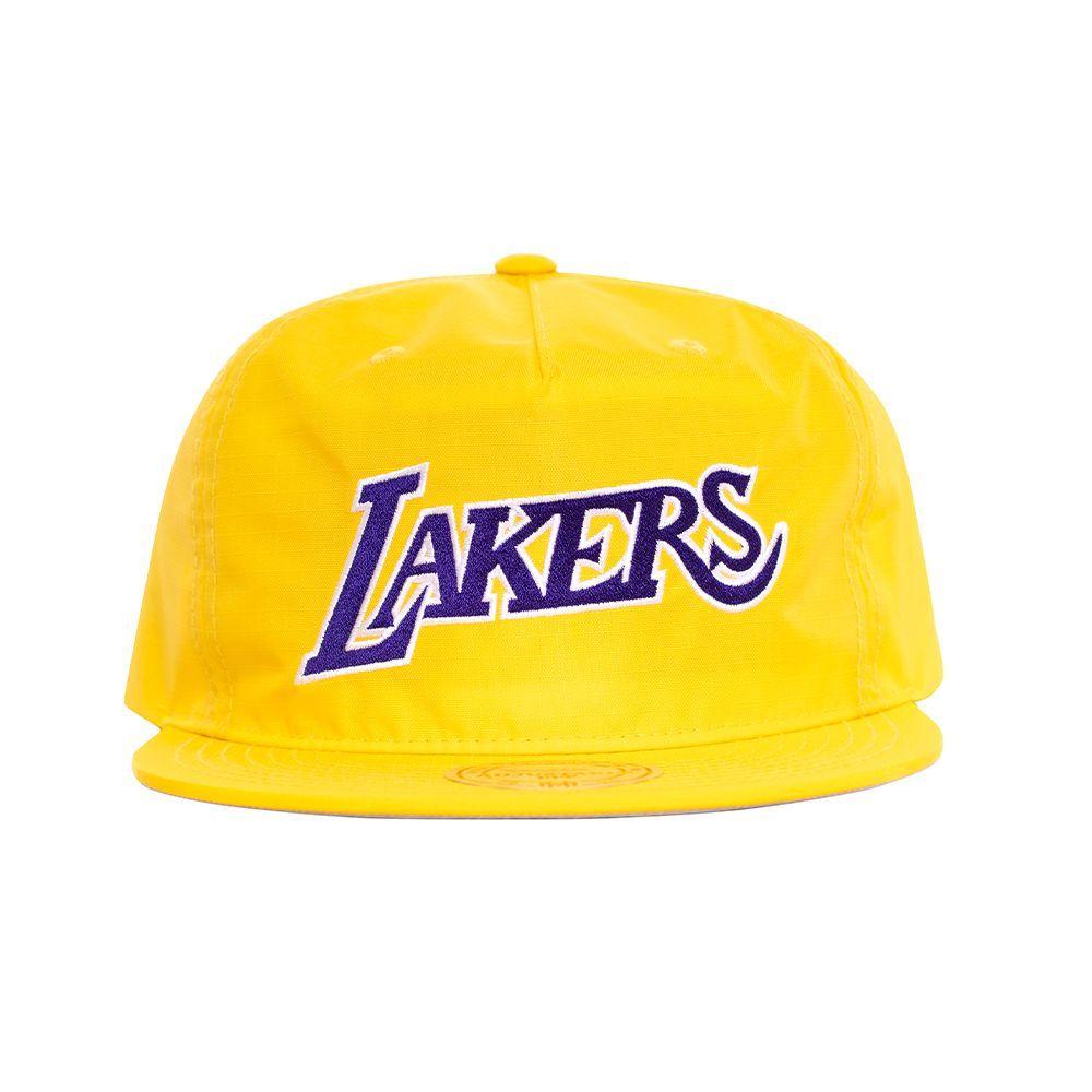 Gorro Los Angeles Lakers Visera Plana Amarillo Mitchell and Ness-0