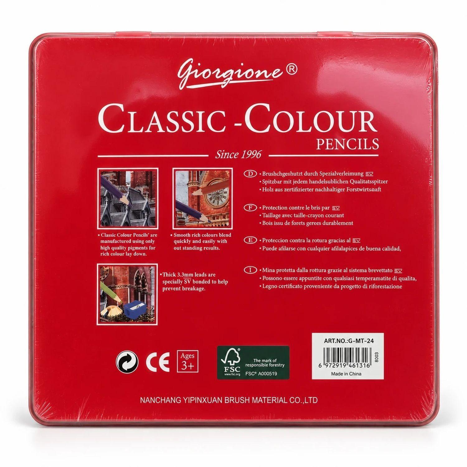 Lápices de Colores Giorgione Classic-Colour 24 Caja Metálica-2