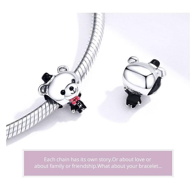 Charm Dije Plata 925 Oso Elegante-2