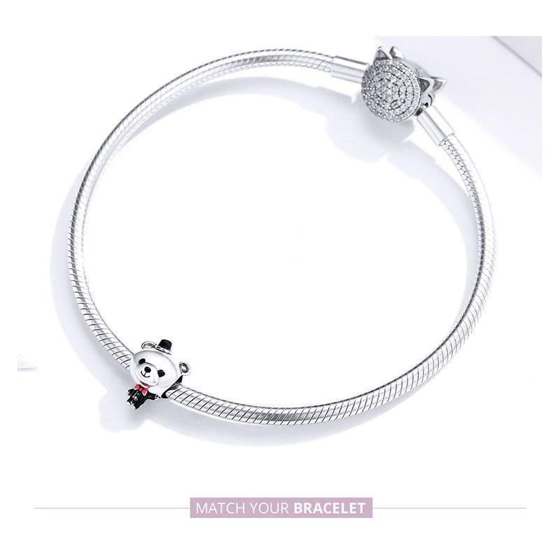 Charm Dije Plata 925 Oso Elegante-3