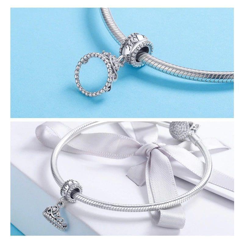 Charm Dije Plata 925 Corona Princesa Silver -4