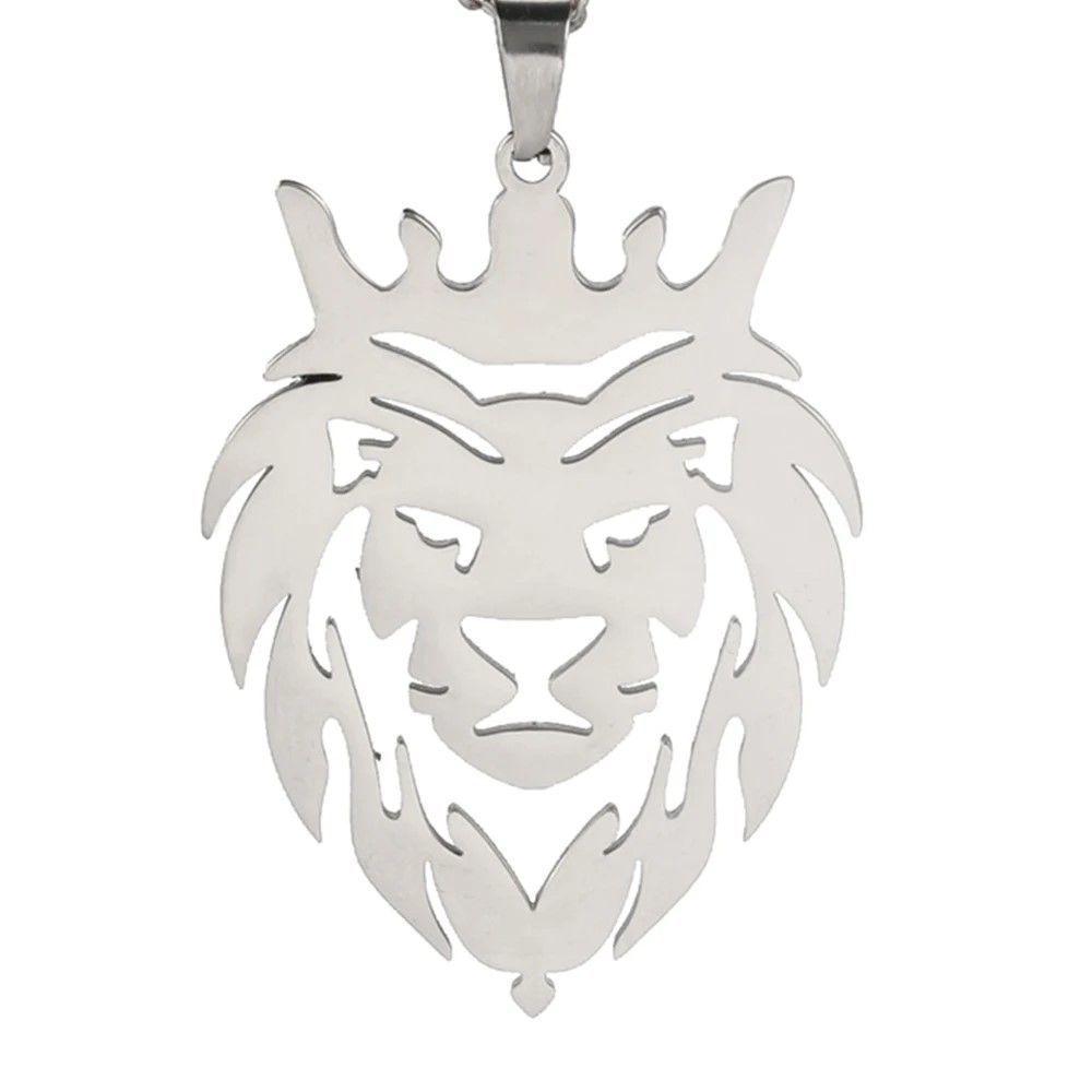 Cabeza León Corona King Acero-2