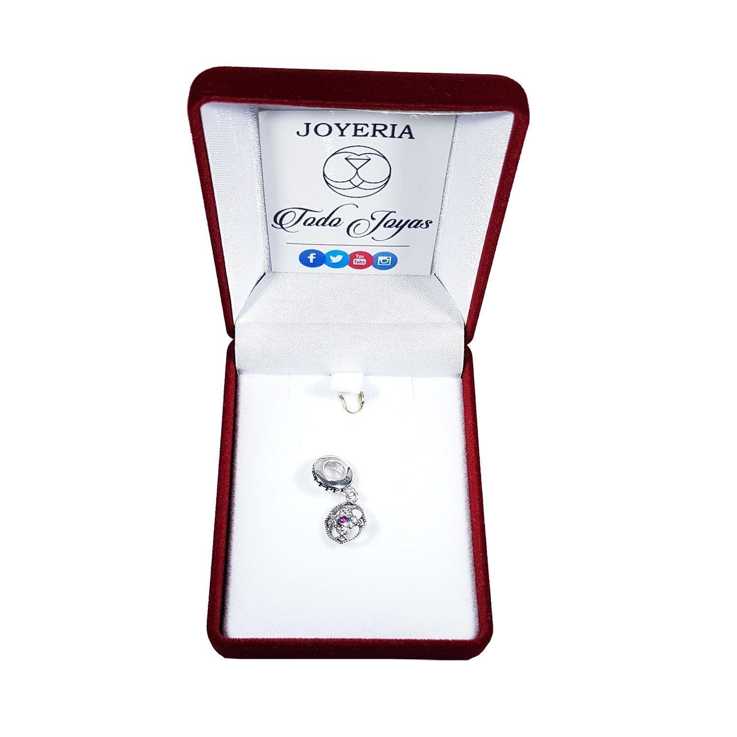 Charm Dije Plata 925 Rosa Circones-1
