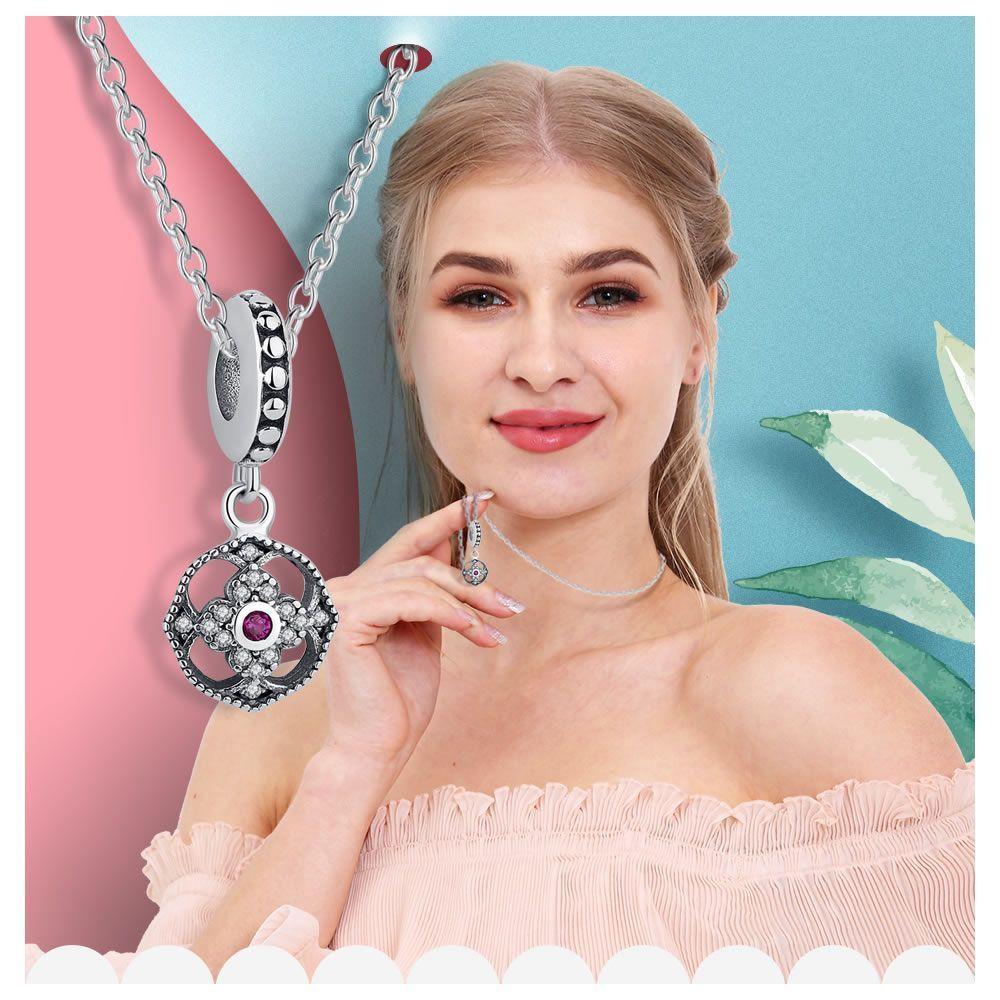 Charm Dije Plata 925 Rosa Circones-5