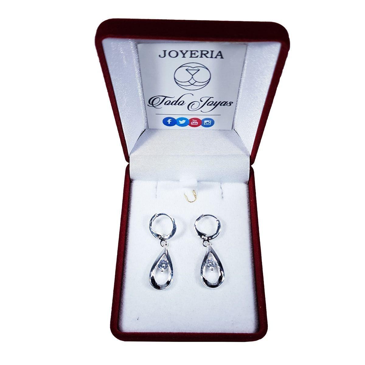 Aros de Gotas Circon Plateado-1