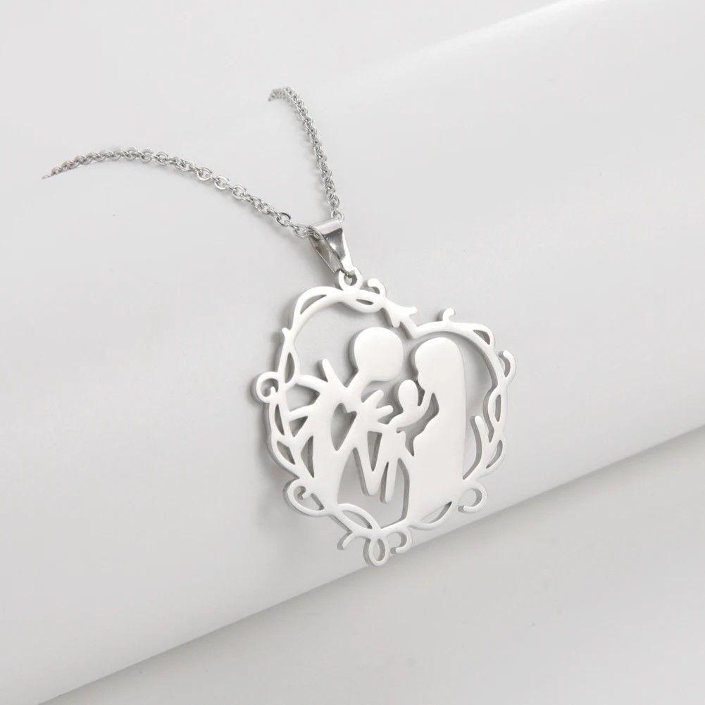 Collar Familia con Hijo Acero Plateado-6