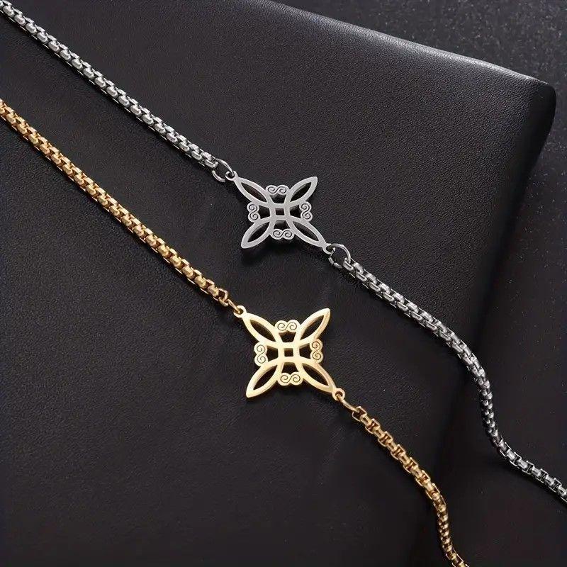 Pulsera Nudo de Bruja Celta Dorada Acero-3