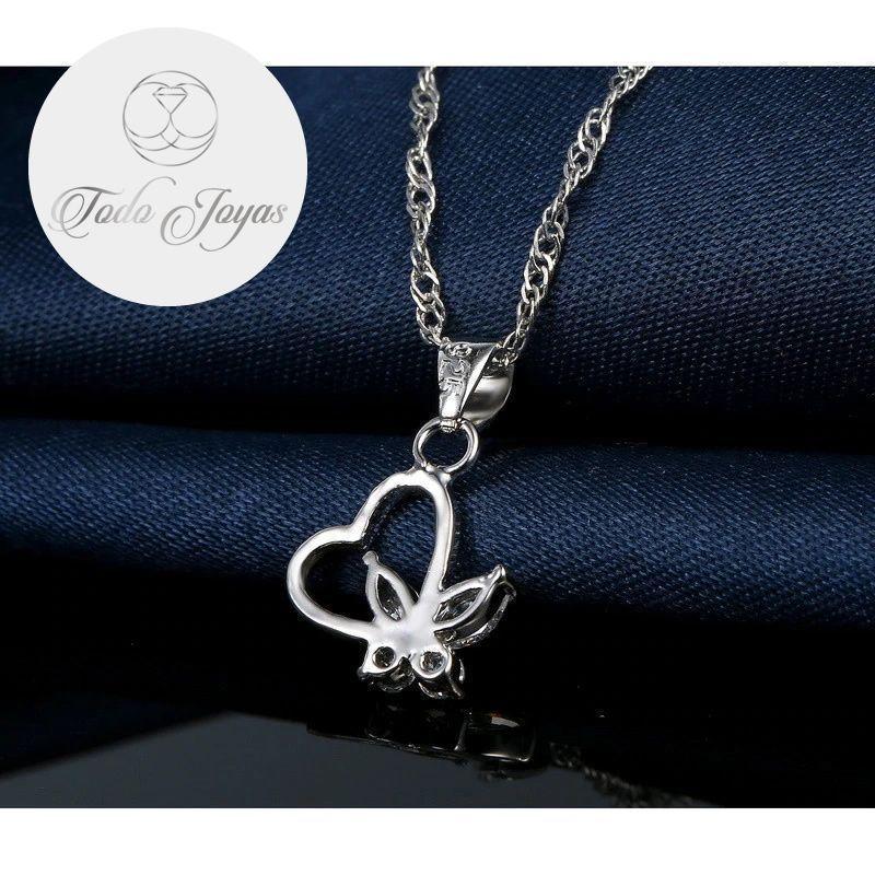 Conjunto Corazon y Mariposa Baño Plata 925 -5
