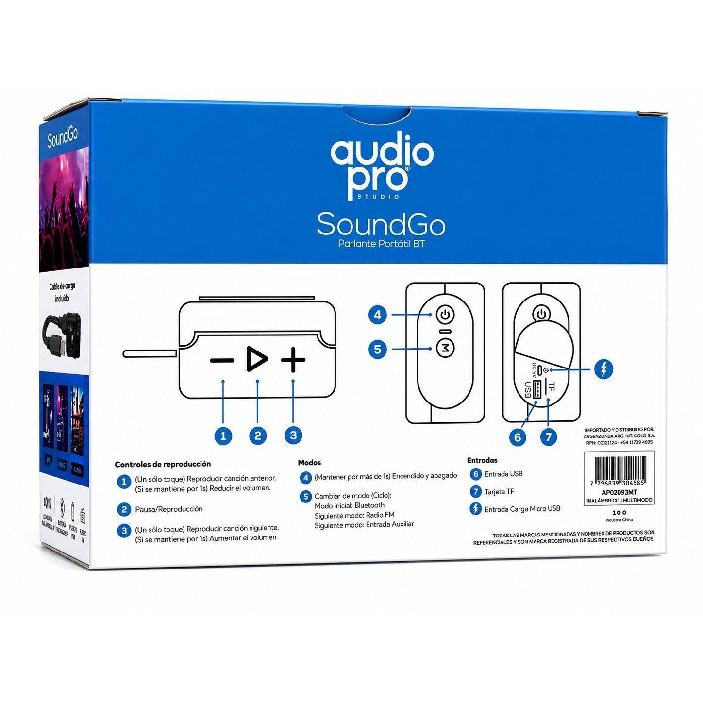 Parlante BT Audiopro 10w Inalámbrico AP02093MT Militar-5