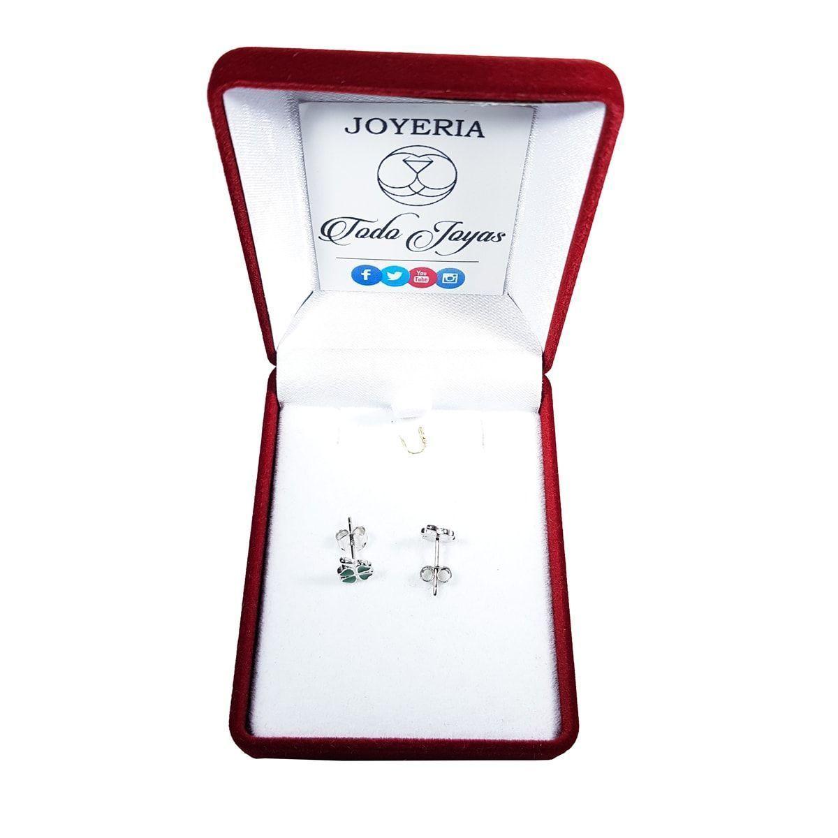 Aros de Trebol 4 Hojas Plata 925-1