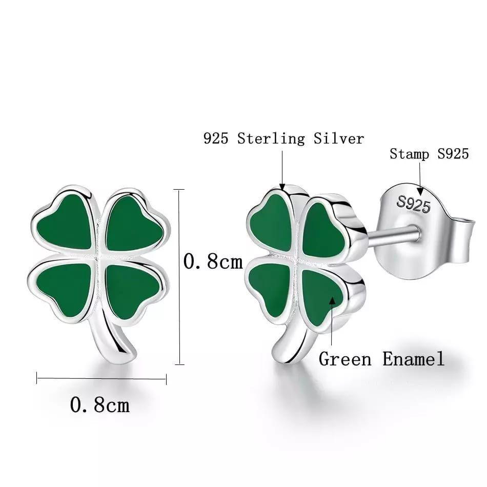 Aros de Trebol 4 Hojas Plata 925-2