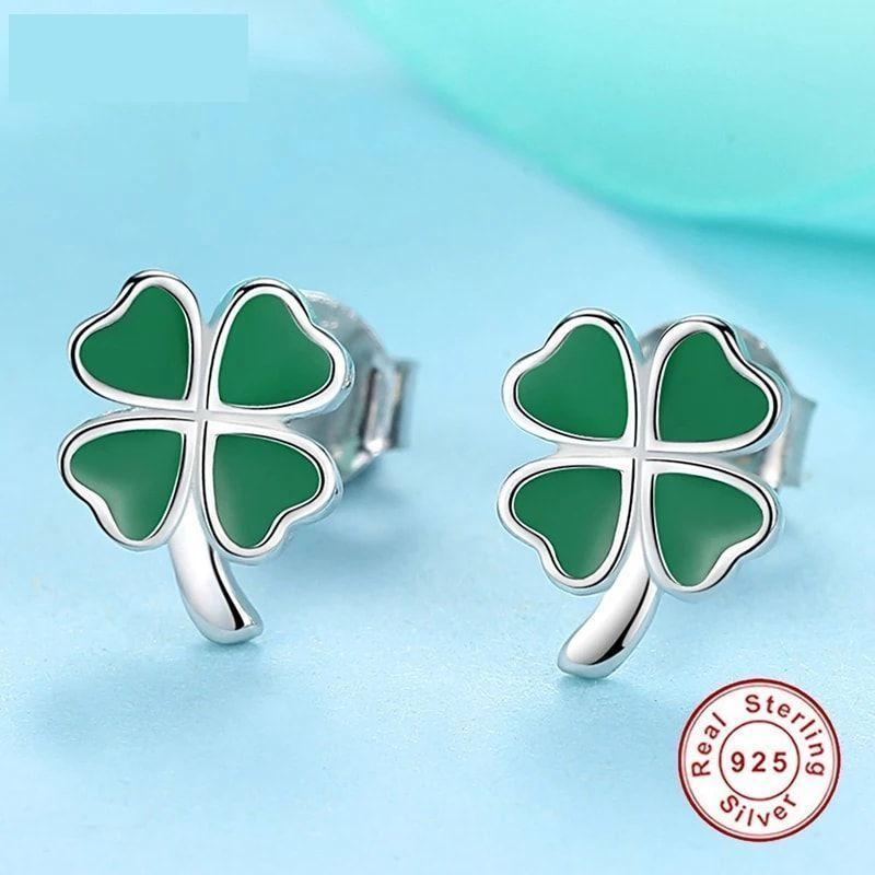 Aros de Trebol 4 Hojas Plata 925-3