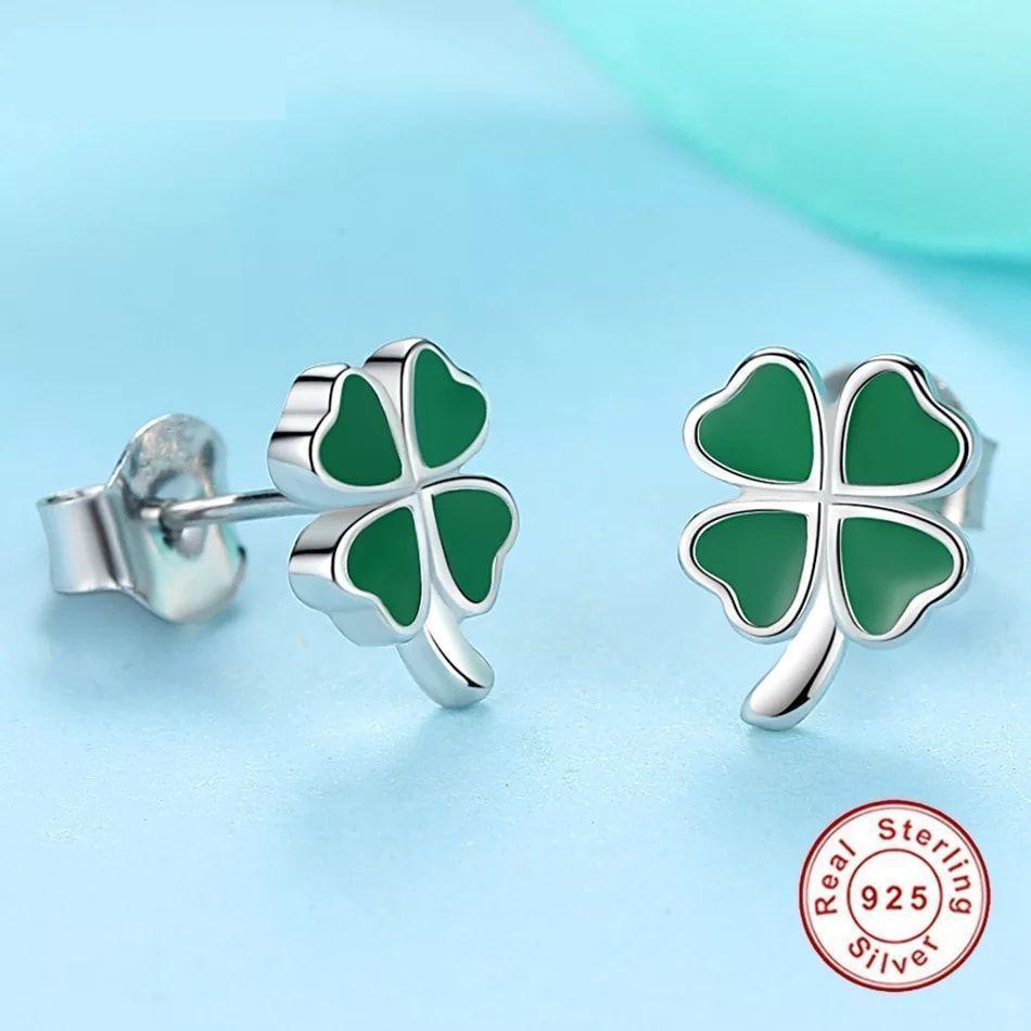 Aros de Trebol 4 Hojas Plata 925-4