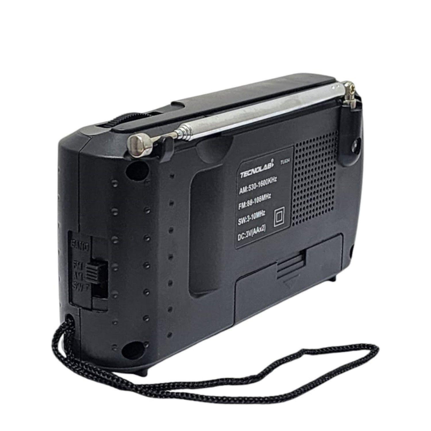 Radio Portátil de Bolsillo Tecnolab AM/FM/SW TL634-2