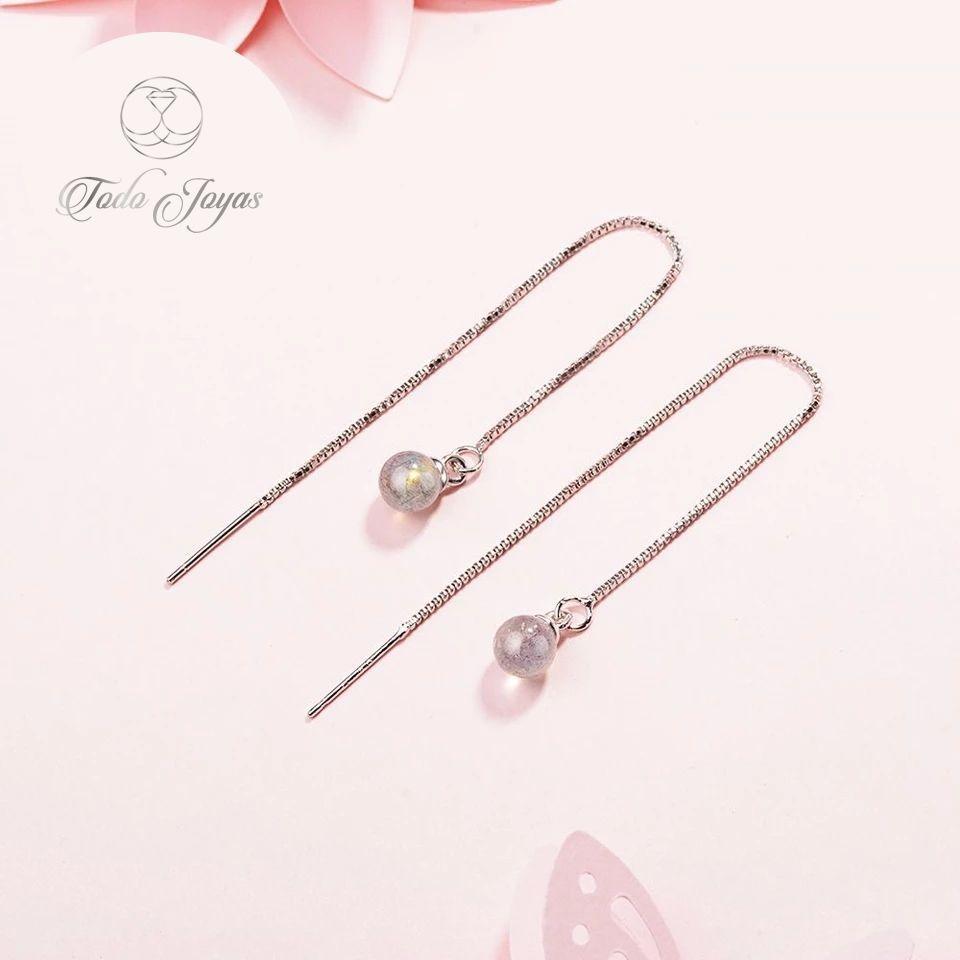 Aros Colgantes Pasador Cristal Plateado-1