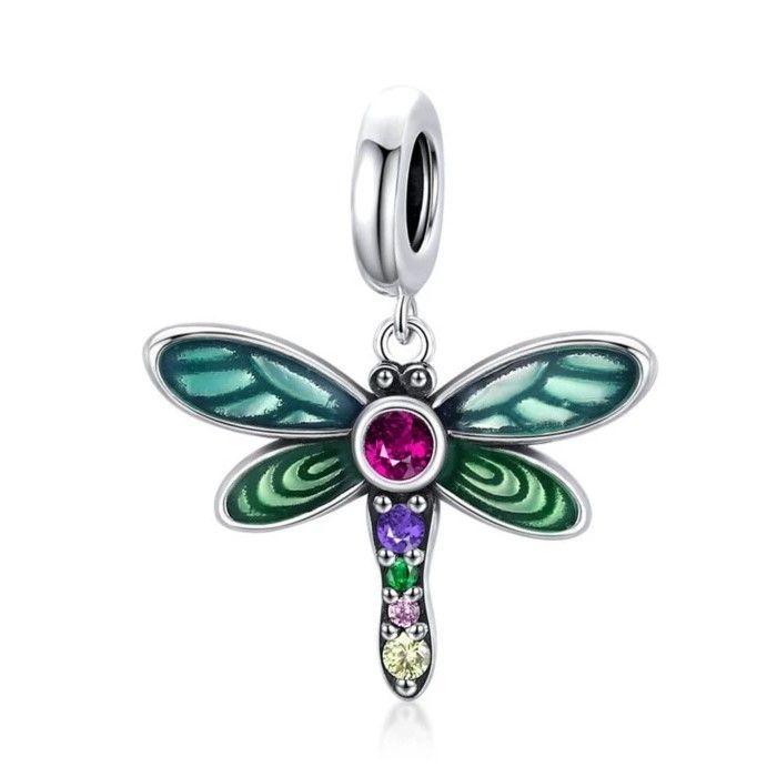 Charm Dije Plata 925 Libelula Multicolor -0