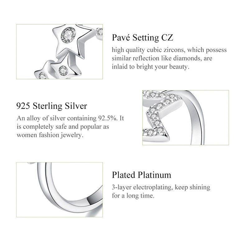 Anillo Plata 925 Estrellas -5