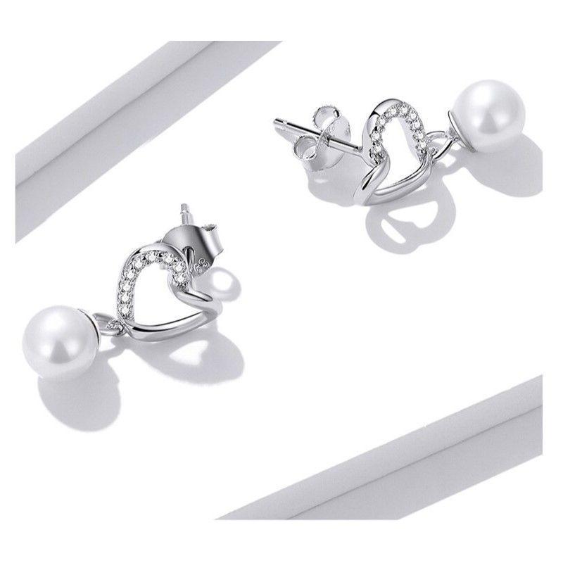 Aros Plata 925 Corazon Perla-2