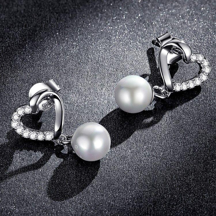 Aros Plata 925 Corazon Perla-5