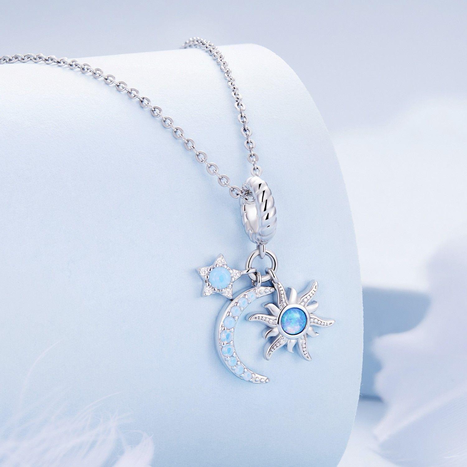 Charm Dije Plata 925 Luna Estrella y Sol-2