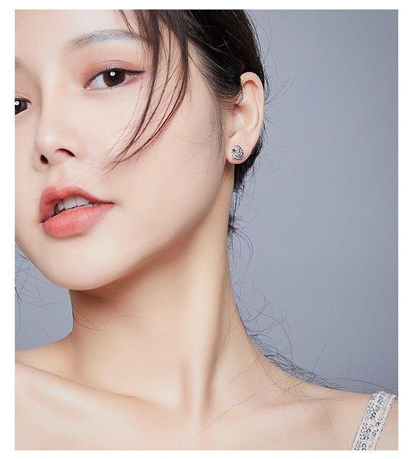 Aros Plata 925 Hada en Luna Azul-4