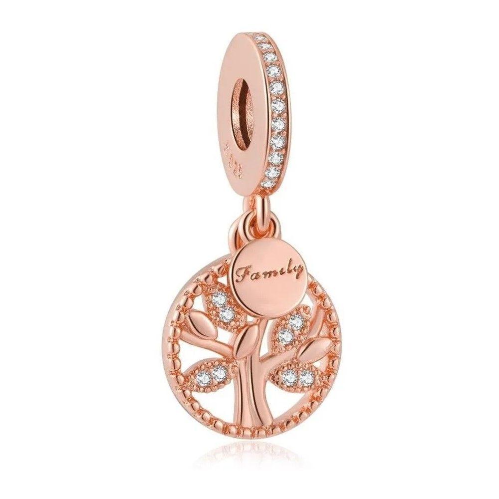 Charm Dije Plata 925 Arbol de La Vida Rose -0