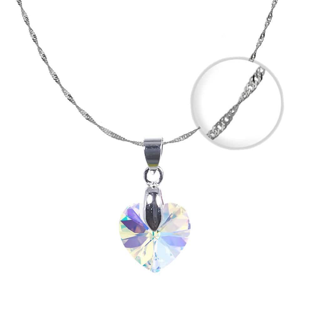 Collar Cristal 14mm Aurora Boreal Plata 925-0