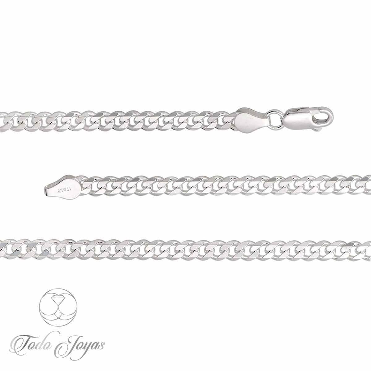 Cadena Plata 925 4mm 60cm Unisex Grumet   -2