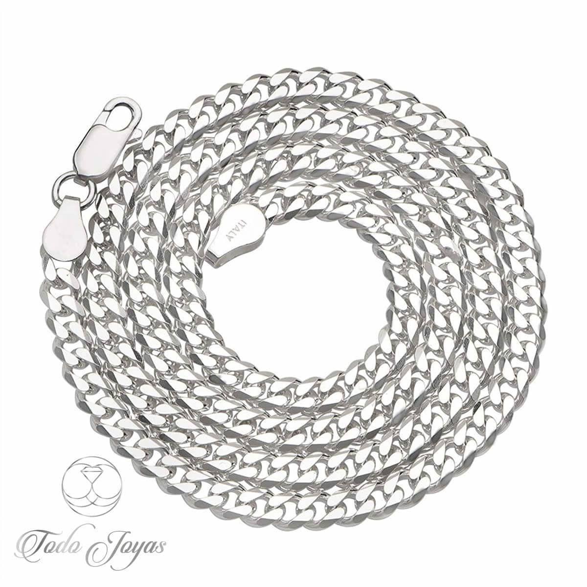 Cadena Plata 925 4mm 60cm Unisex Grumet   -3