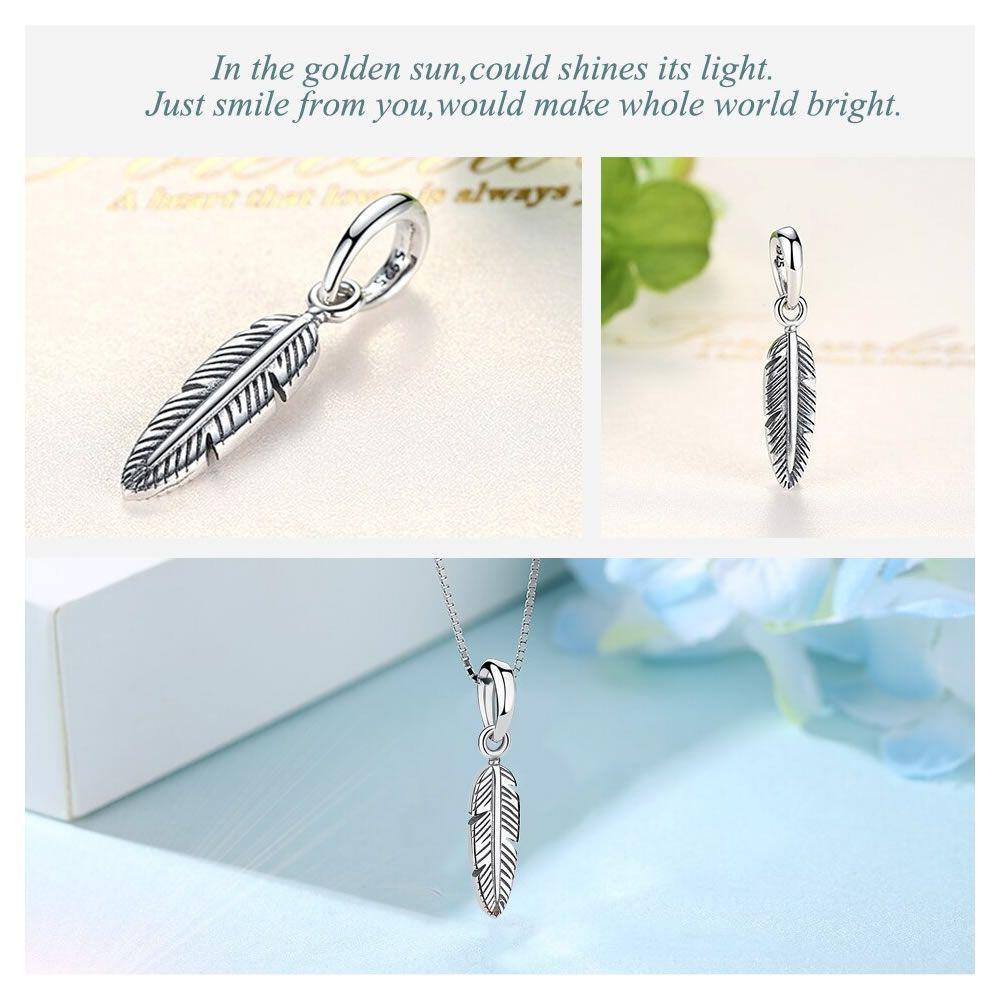 Charm Dije Plata 925 Pluma de Angel-2