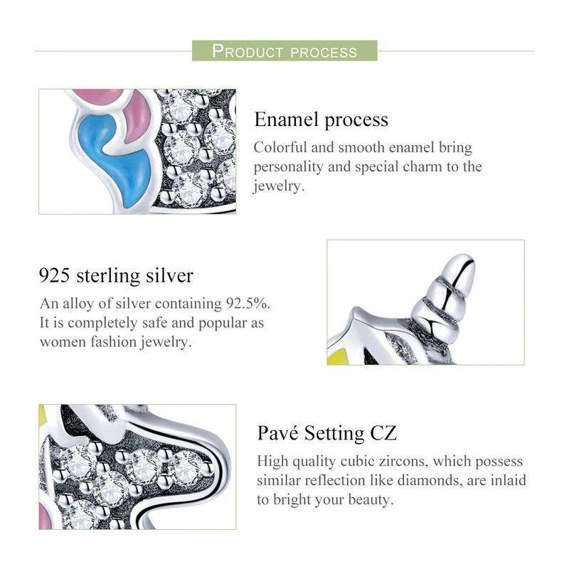 Aros Plata 925 Unicornio Multicolor-4