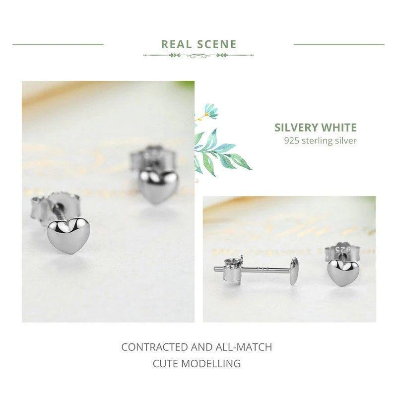 Aros Plata 925 Mini Corazon Plateado-2