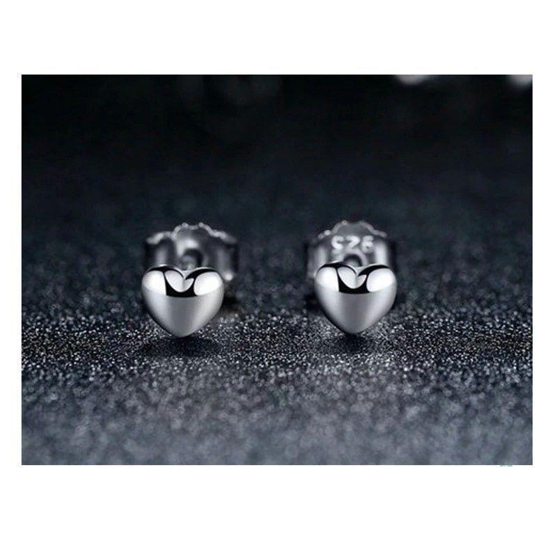 Aros Plata 925 Mini Corazon Plateado-3