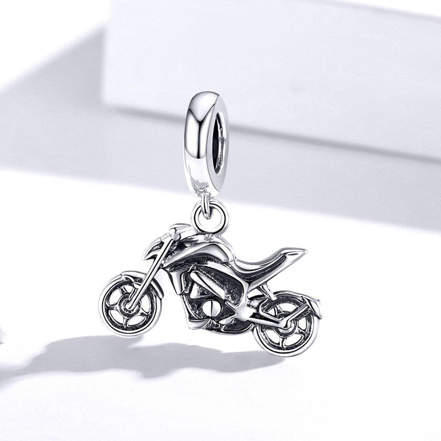 Charm Dije Plata 925 Colgante Moto Naked-3