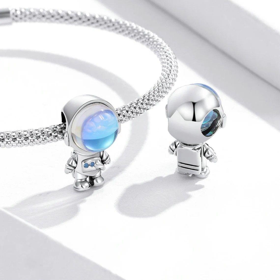 Charm Dije Plata 925 Astronauta Lunar-2